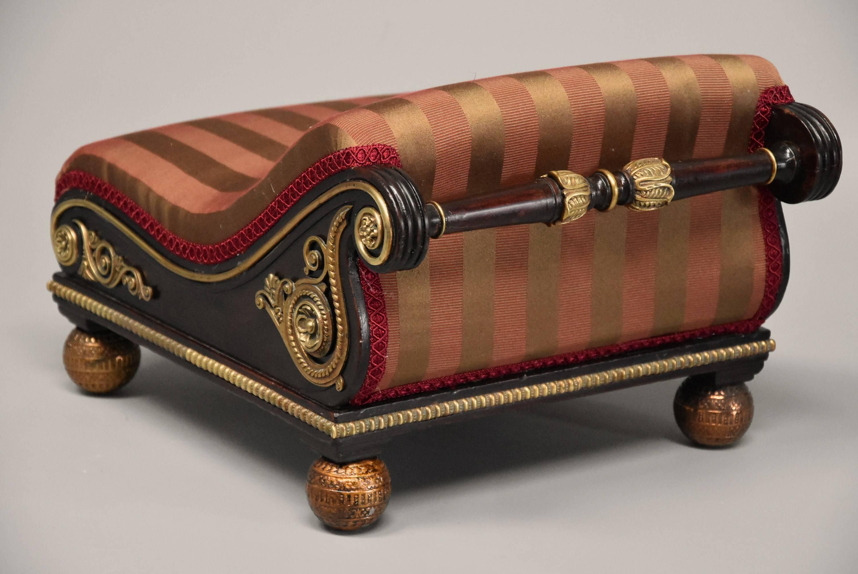 Superb & Extremely Rare Design Book Example of Regency Mahogany Scroll Top Foot  For Sale 2