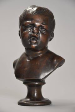 Small and Charming Fine Quality Late 19th Century Bronze Bust of Young Child
