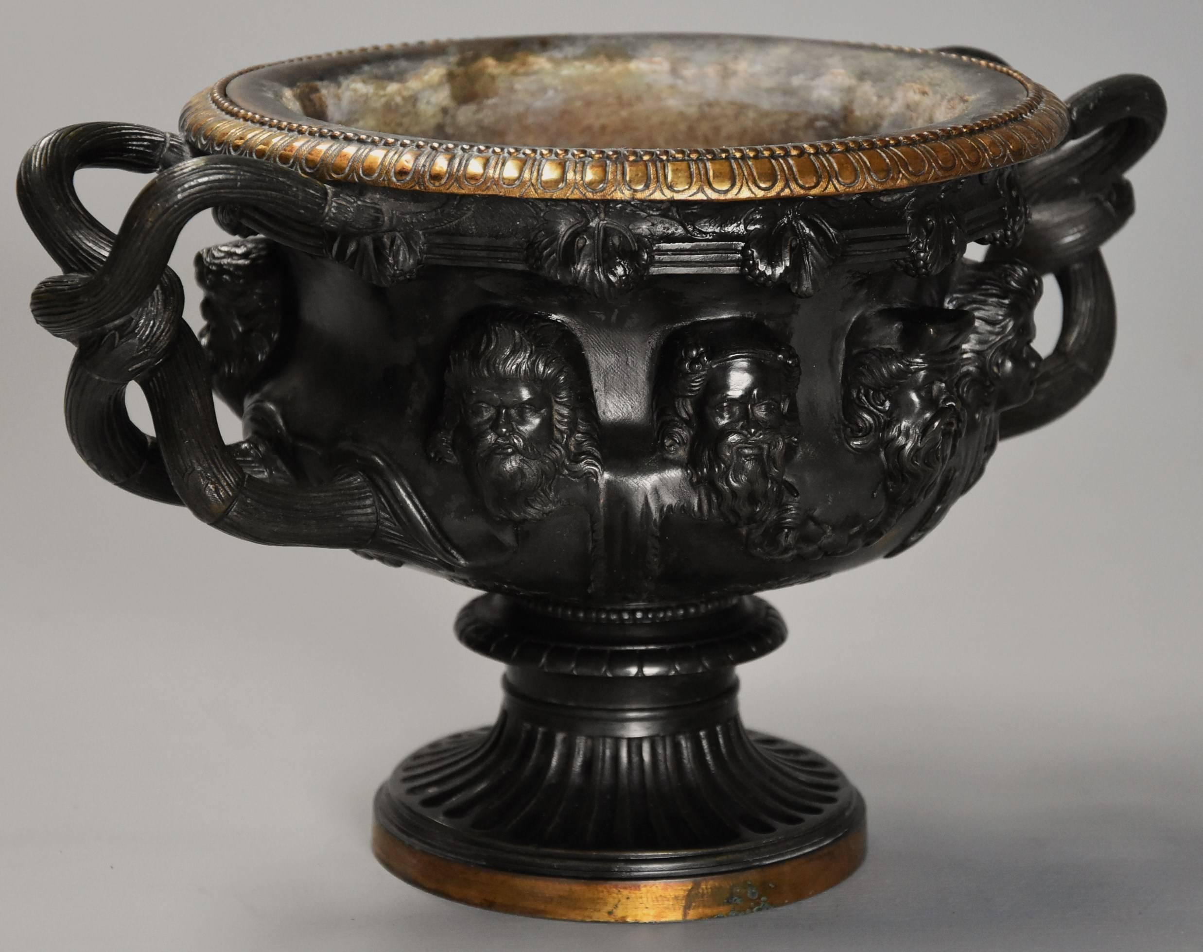 Good Quality Grand Tour Bronze Reduction 'Warwick Vase' after the Antique 1