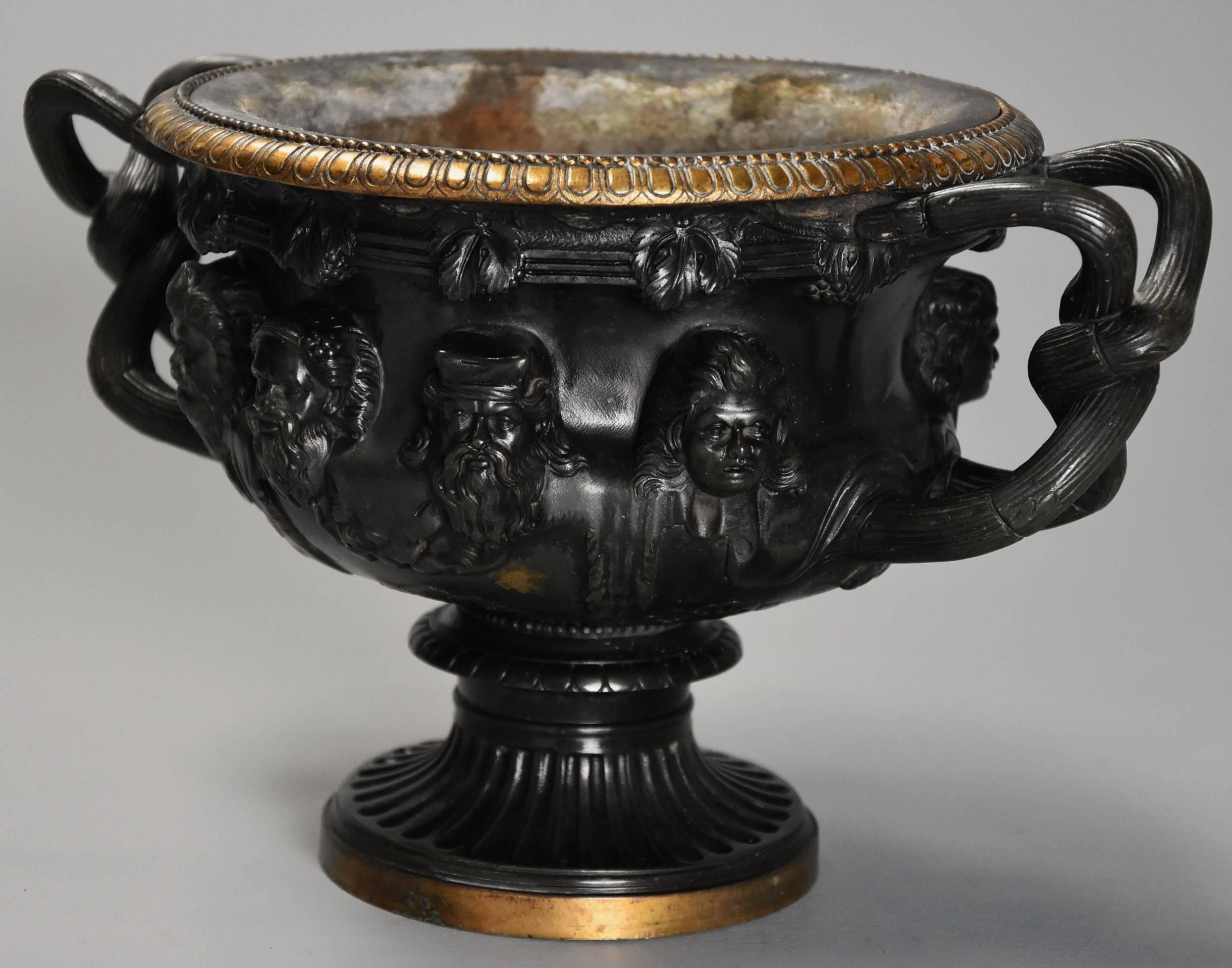 Good Quality Grand Tour Bronze Reduction 'Warwick Vase' after the Antique 2