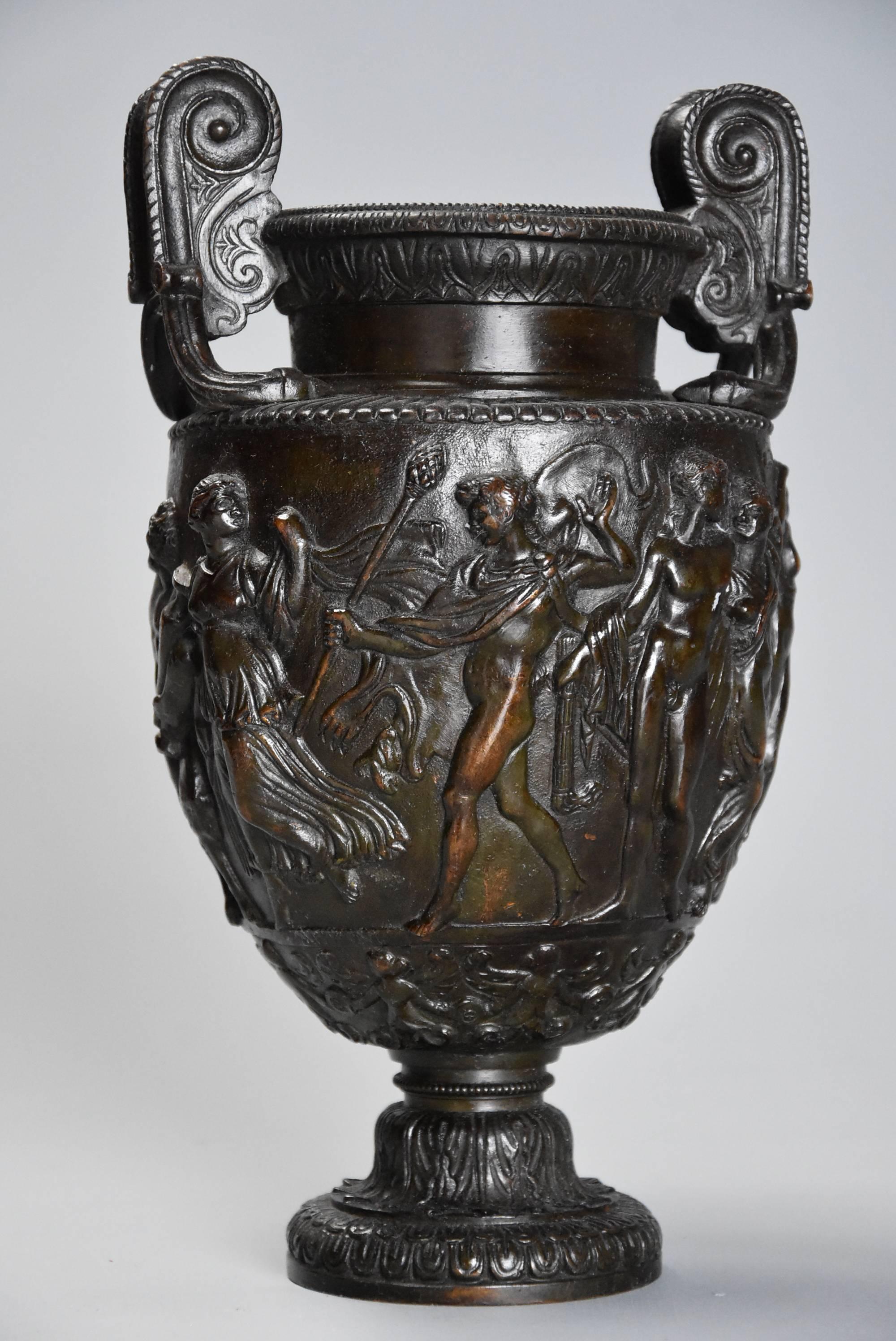 Pair of Highly Decorative Mid-19th Century Grand Tour Bronze 'Townley Vases' 1