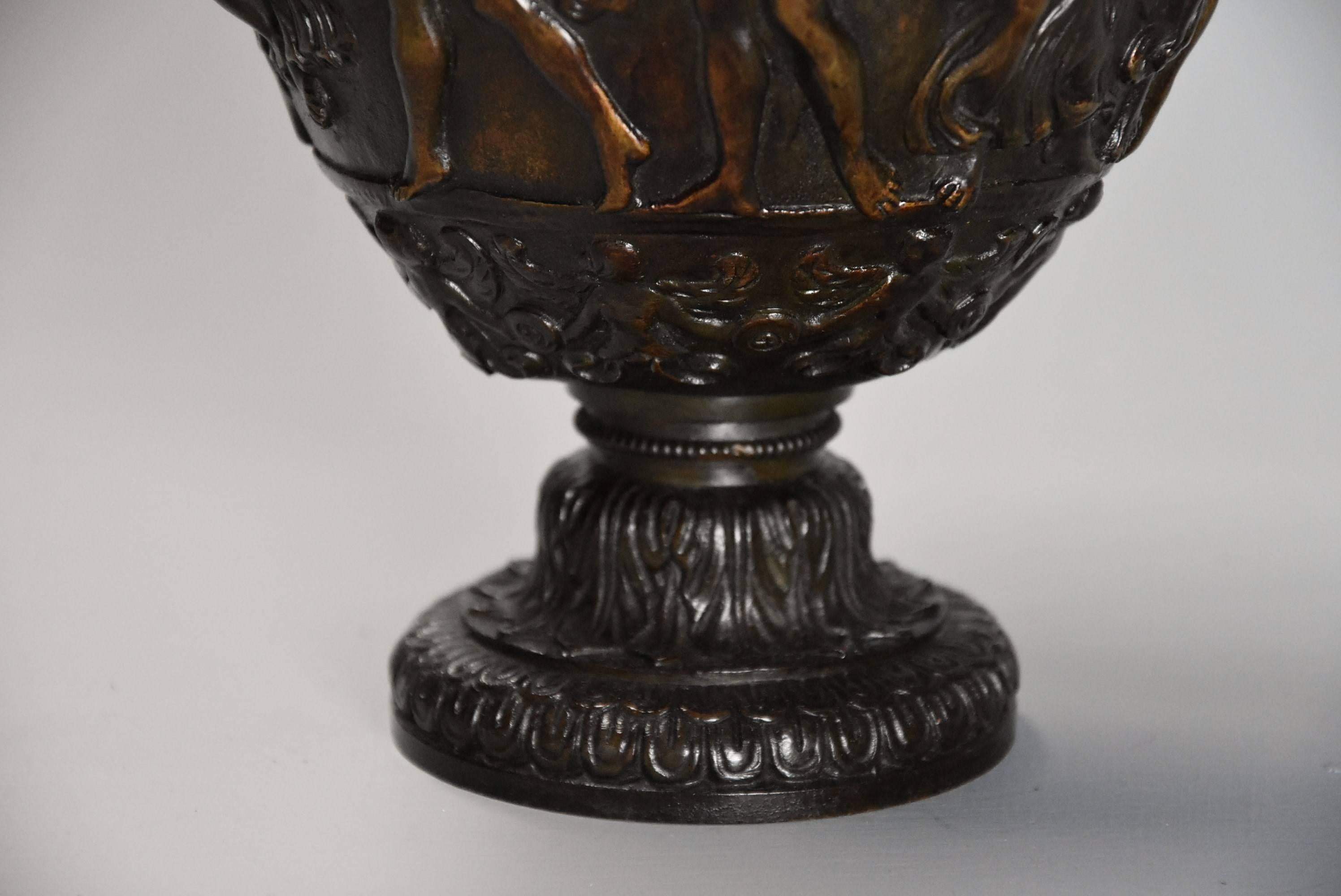 Pair of Highly Decorative Mid-19th Century Grand Tour Bronze 'Townley Vases' 5