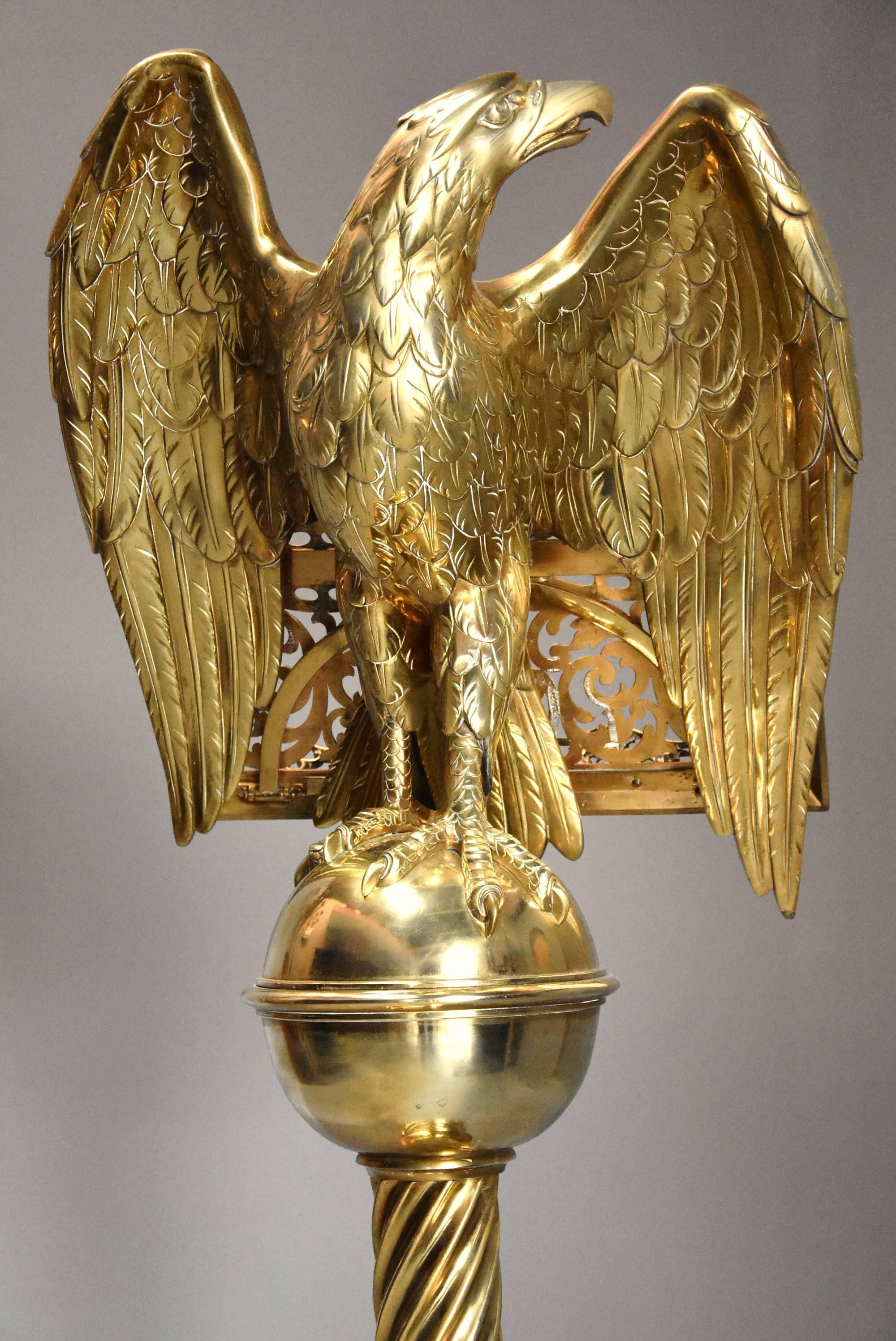 Gothic Revival Brass Eagle Lectern Attributed to Hart & Son, London In Good Condition In Suffolk, GB