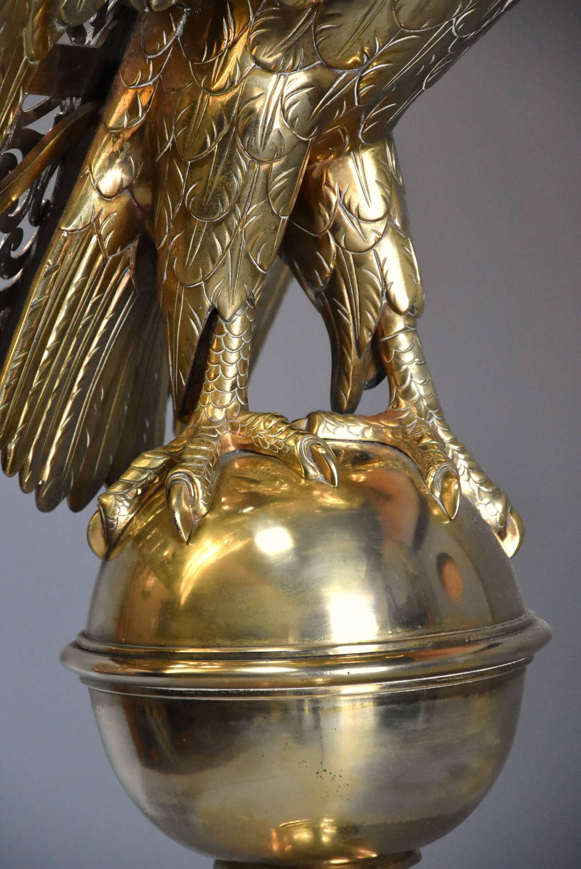 19th Century Gothic Revival Brass Eagle Lectern Attributed to Hart & Son, London