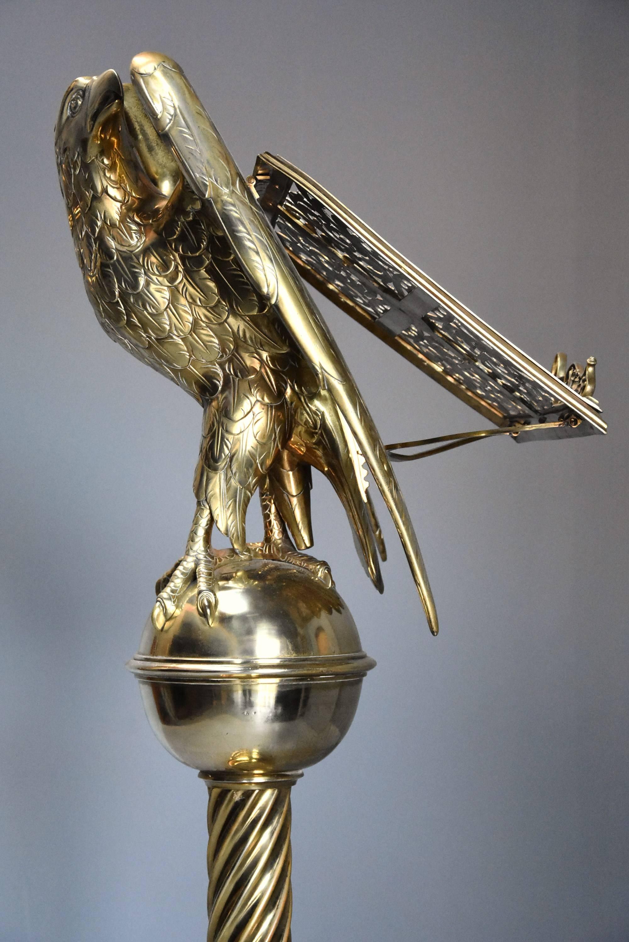 Gothic Revival Brass Eagle Lectern Attributed to Hart & Son, London 1