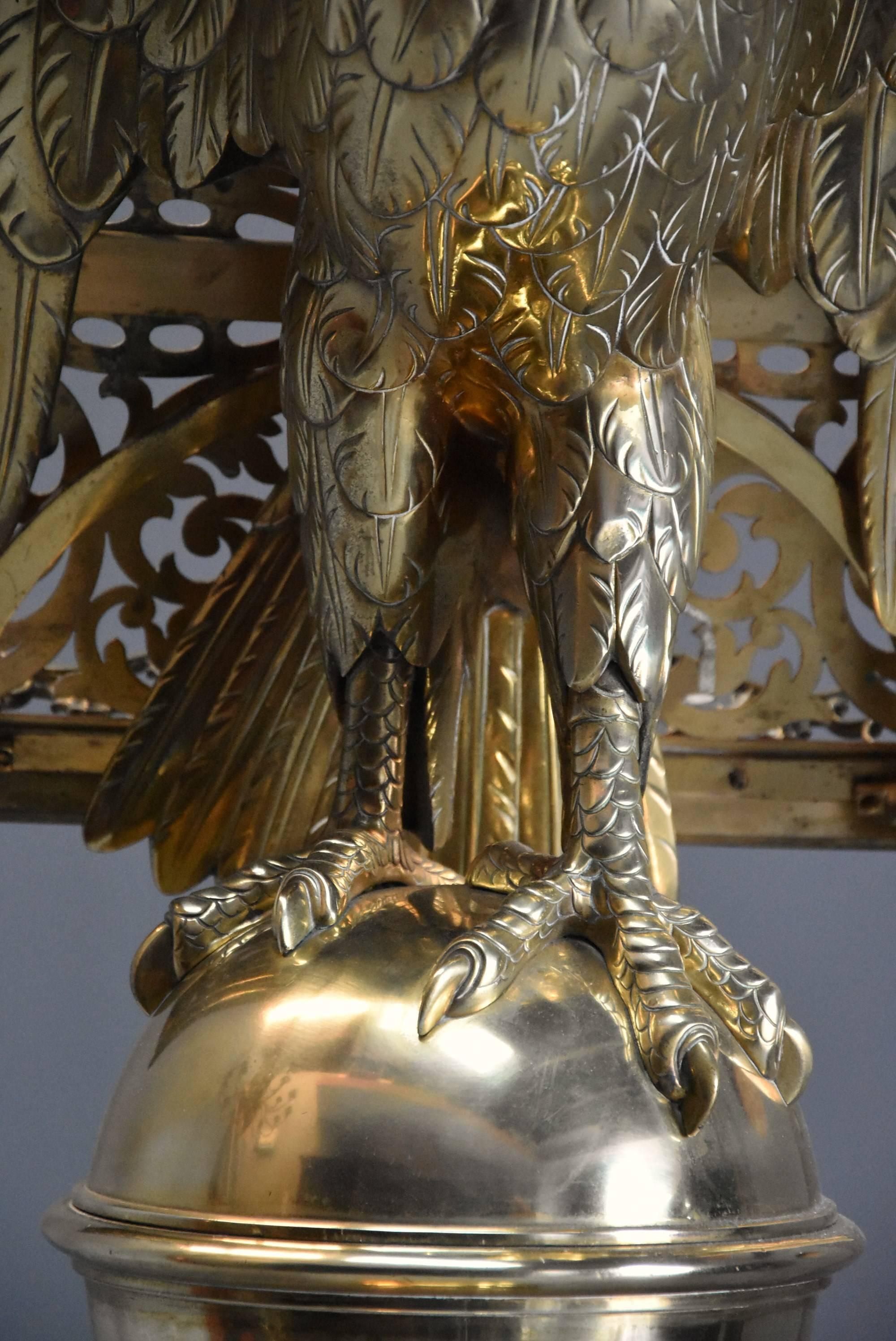 Gothic Revival Brass Eagle Lectern Attributed to Hart & Son, London 2