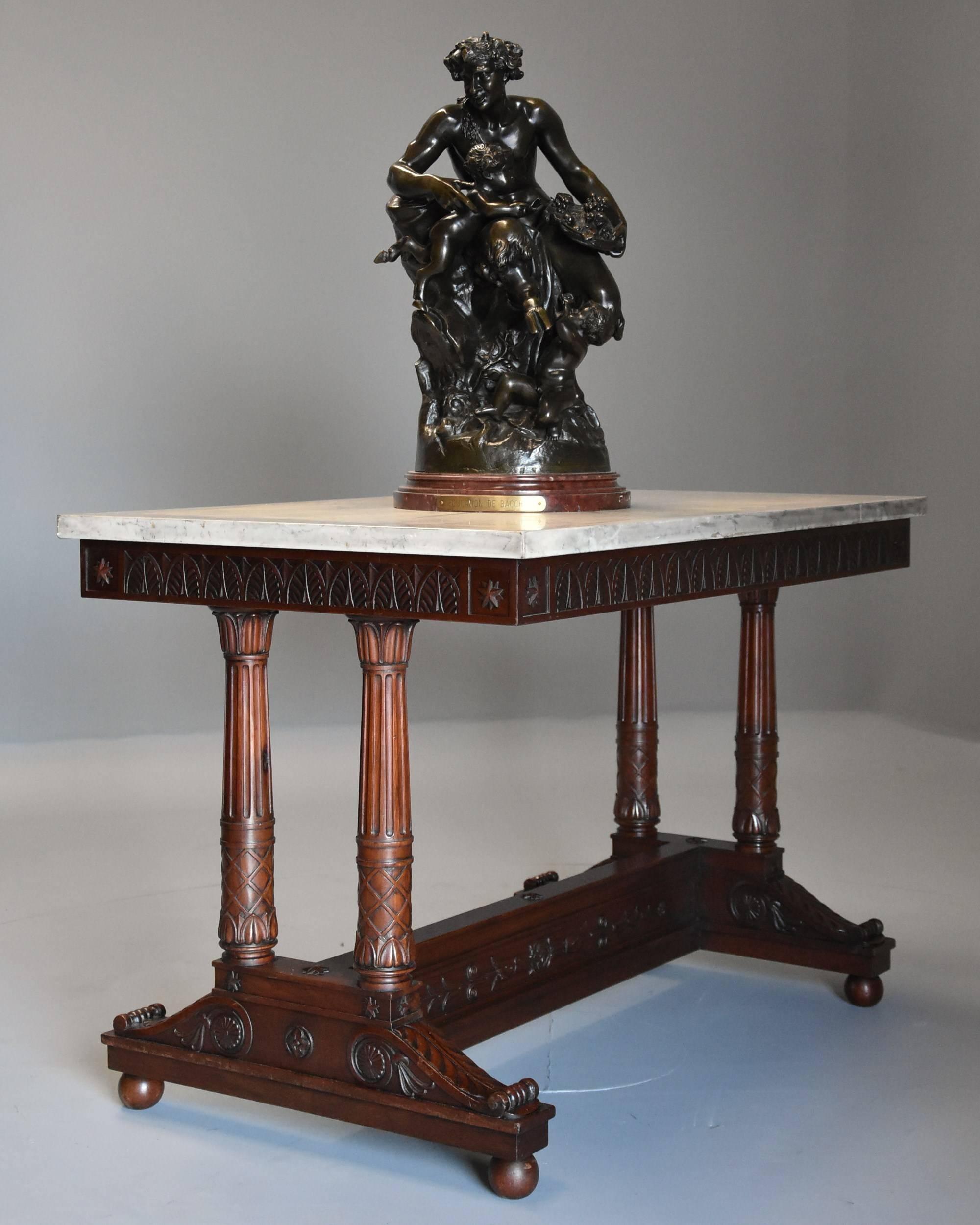 Rare French Empire Oblong Centre Table with Marble Top, Stamped 'JACOB' For Sale 1