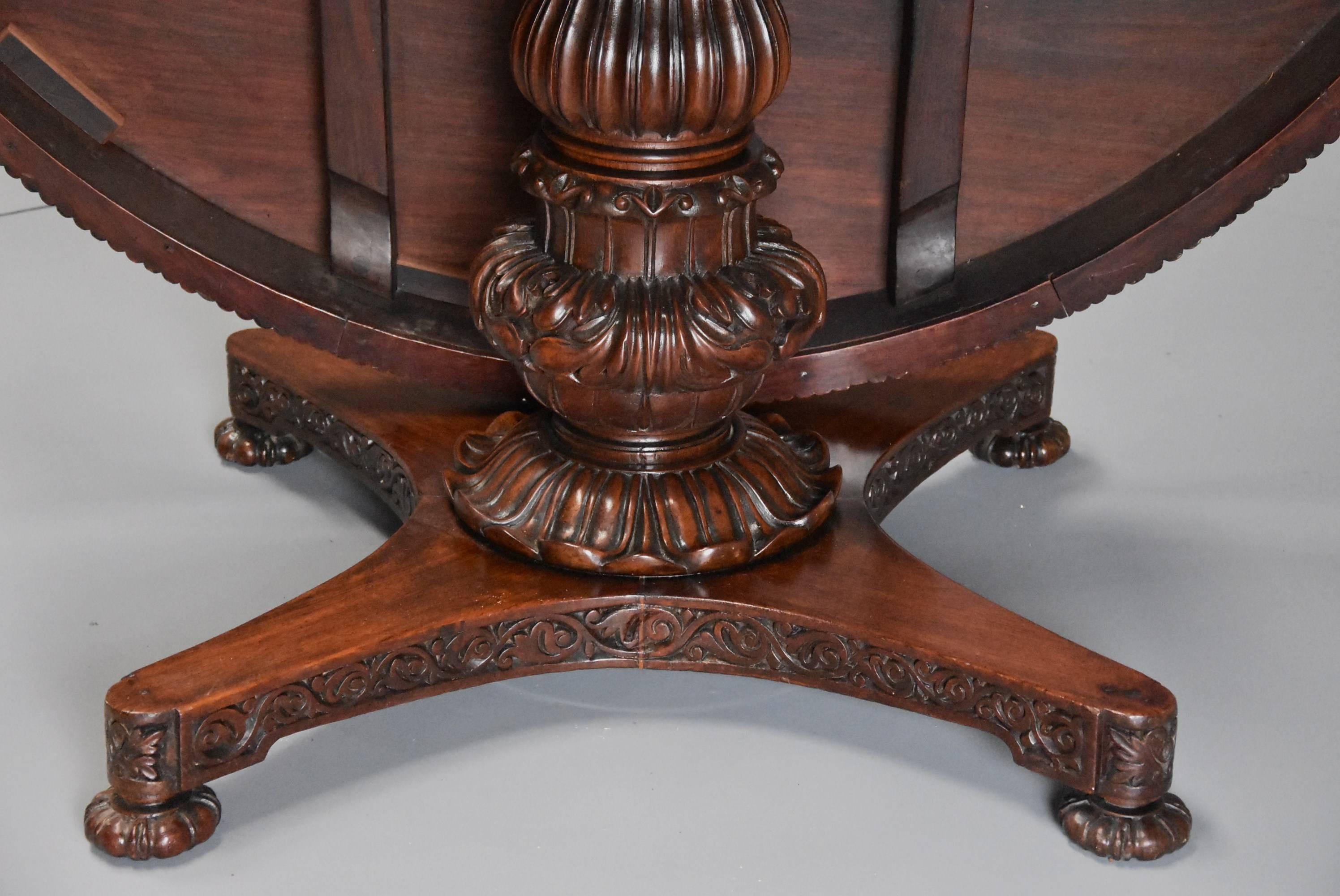 Mid-19th Century Large Anglo-Indian Padouk Circular Centre Table 5