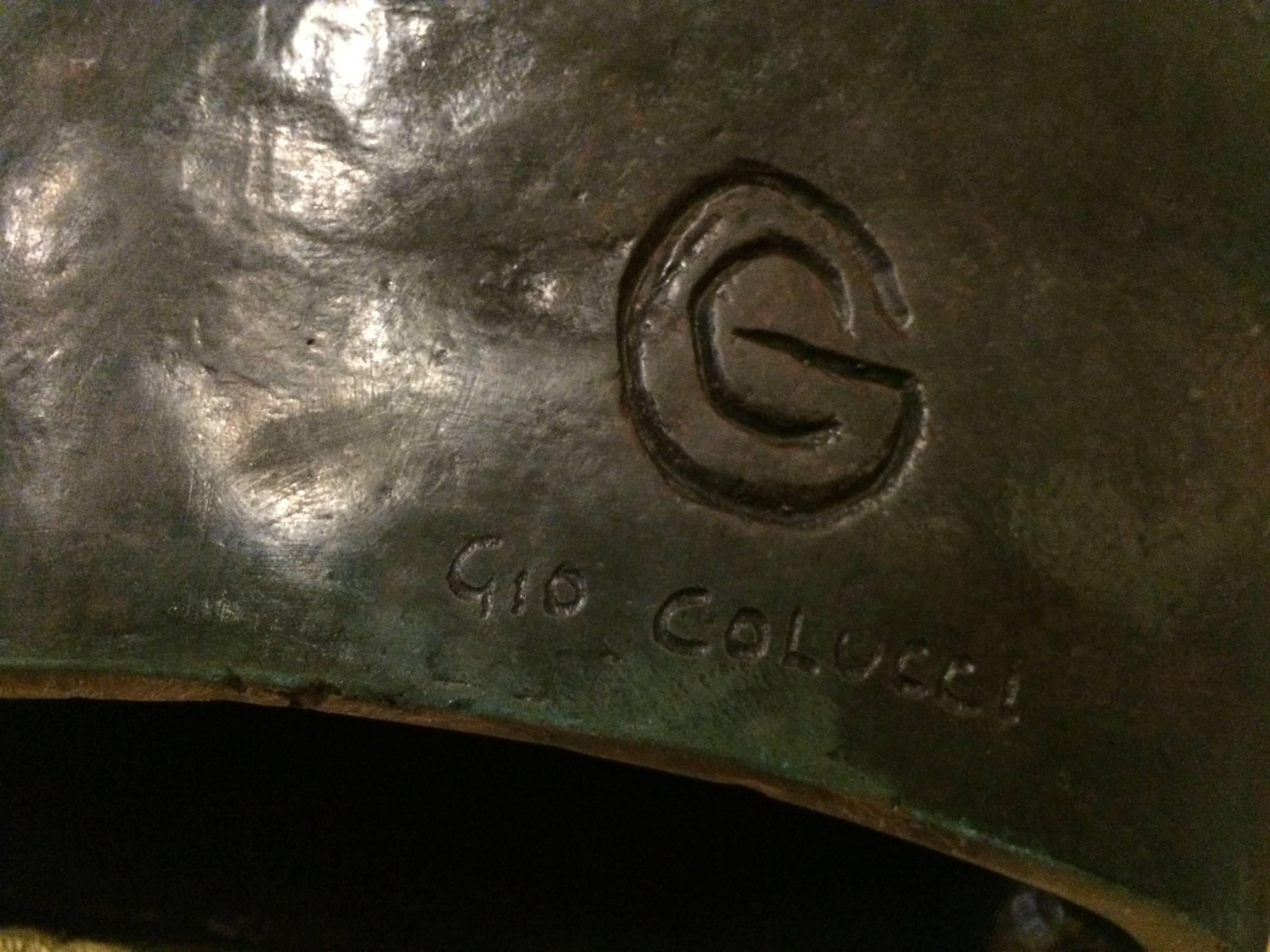 Bronze Gio Colucci, Green Head or Alberto's Head, circa 1945 For Sale