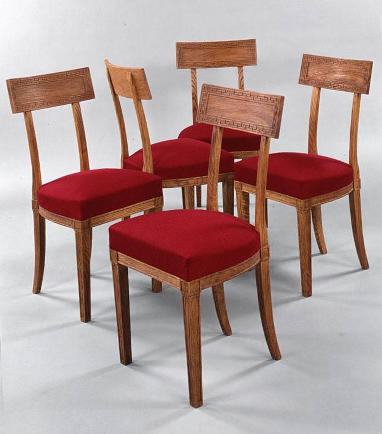 J.M. Frank et A. Chanaux, Dining Room Set of Round Table and 10 Chairs, c.1936 In Excellent Condition For Sale In Paris, FR