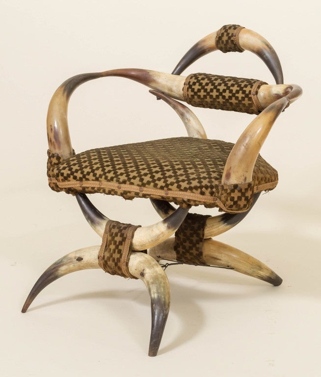 Texas Horn Chair in Child's Size, circa 1900-1920