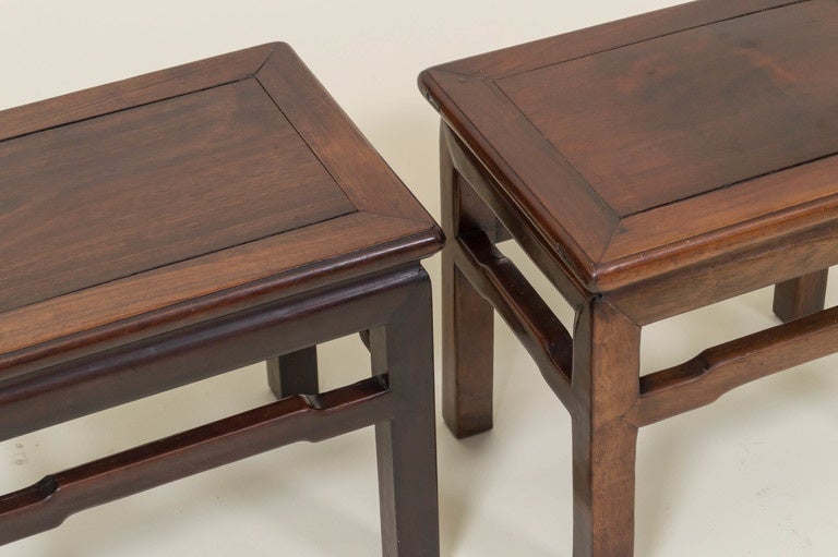Joinery Pair of Chinese Rosewood Low Tables, circa 1900