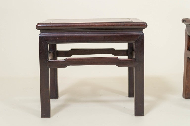 Pair of Chinese Rosewood Low Tables, circa 1900 1