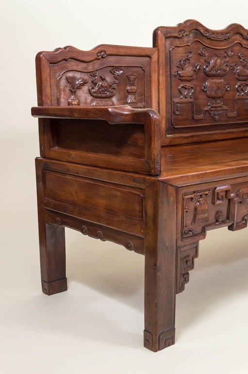 Chinese Rosewood Bench/Bed Late Qing Dynasty, circa 1890 2
