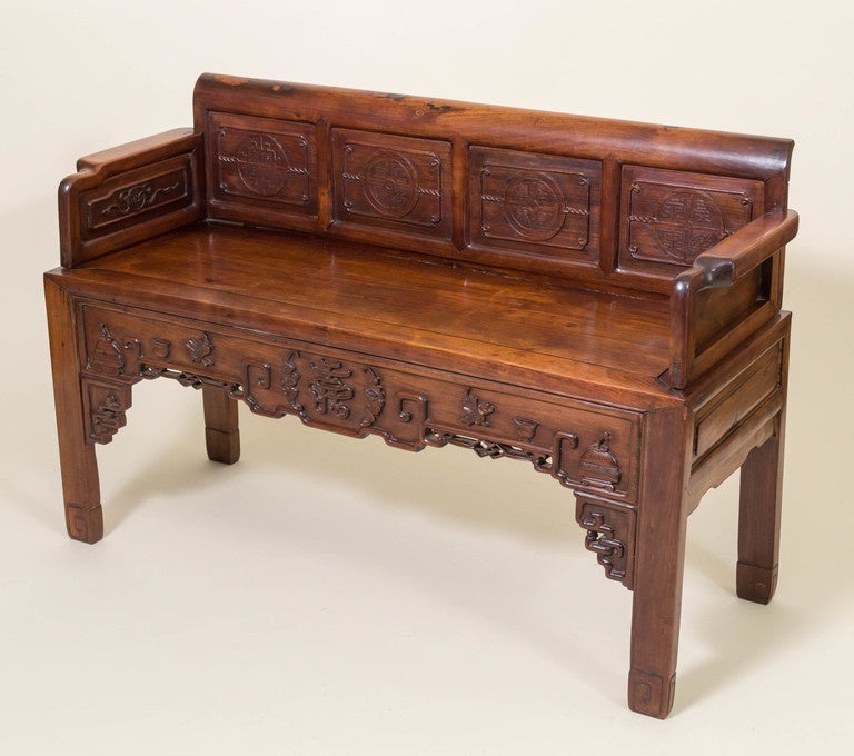 Chinese Rosewood Diminutive Bench. Late Qing dynasty, Circa 1890 1