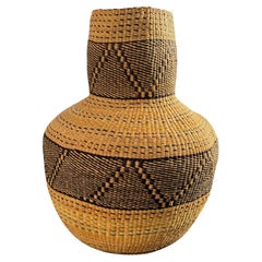 Cesto da pavimento XXL fatto a mano con motivo "African Wave" per la casa - Cesti decorativi