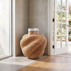 Cesto da pavimento XXL fatto a mano con motivo "African Wave" per la casa - Cesti decorativi