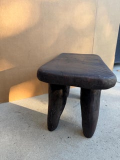 Handgeschnitzter Ausstellungshocker aus Senufo-Hartholz, Elfenbeinküste, 20 Zoll, Nr. 3