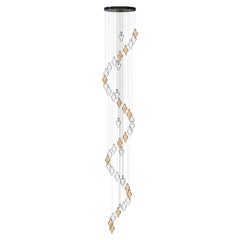 Polani Interior Staircase Chandelier in Murano Glass Italian Modern Elegance