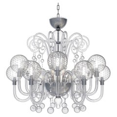 GALILEO - Handmade Murano glass 12-light hanging chandelier