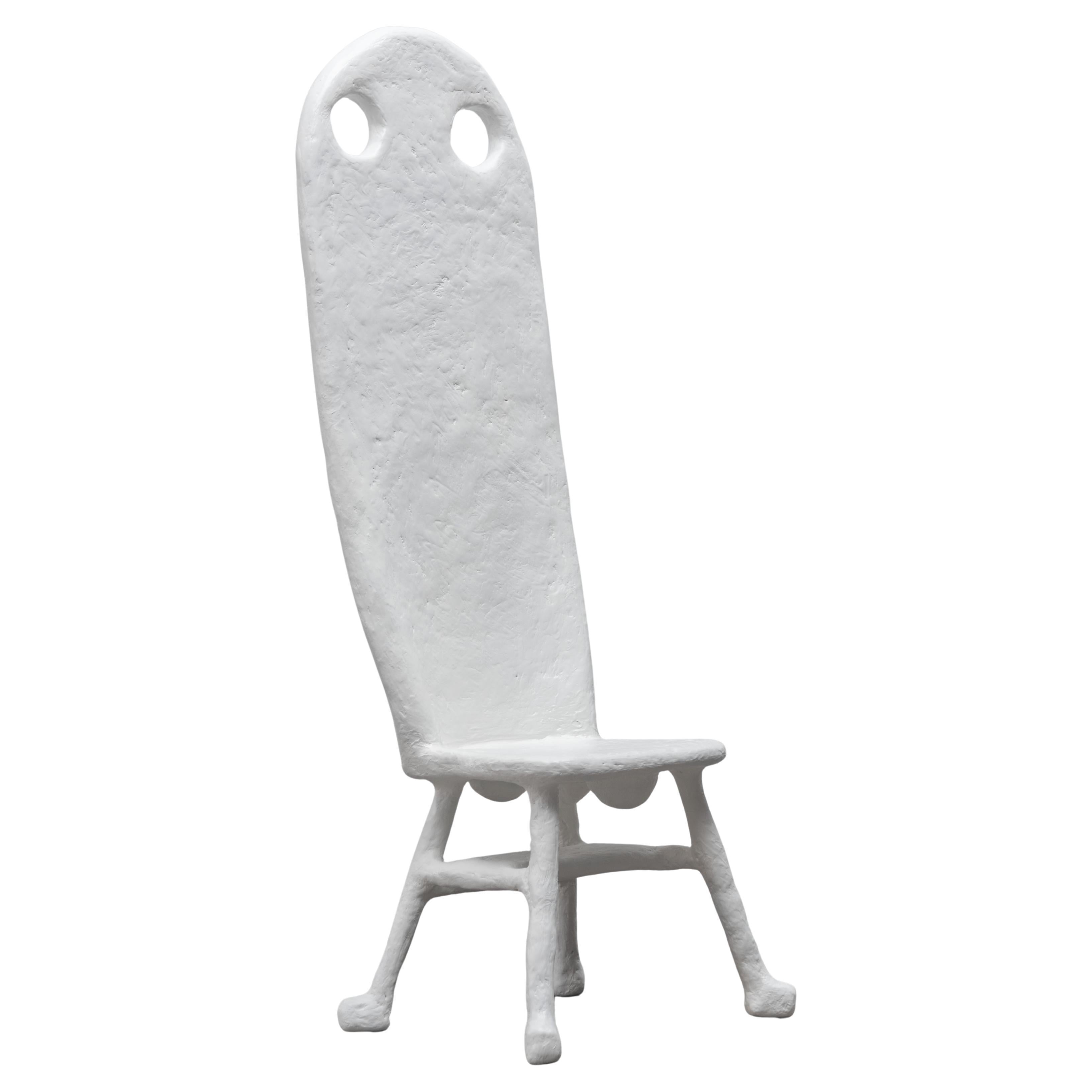 Caquetoire Lord Chair in Gypsum & Fiberglass by Brent Warr Studios