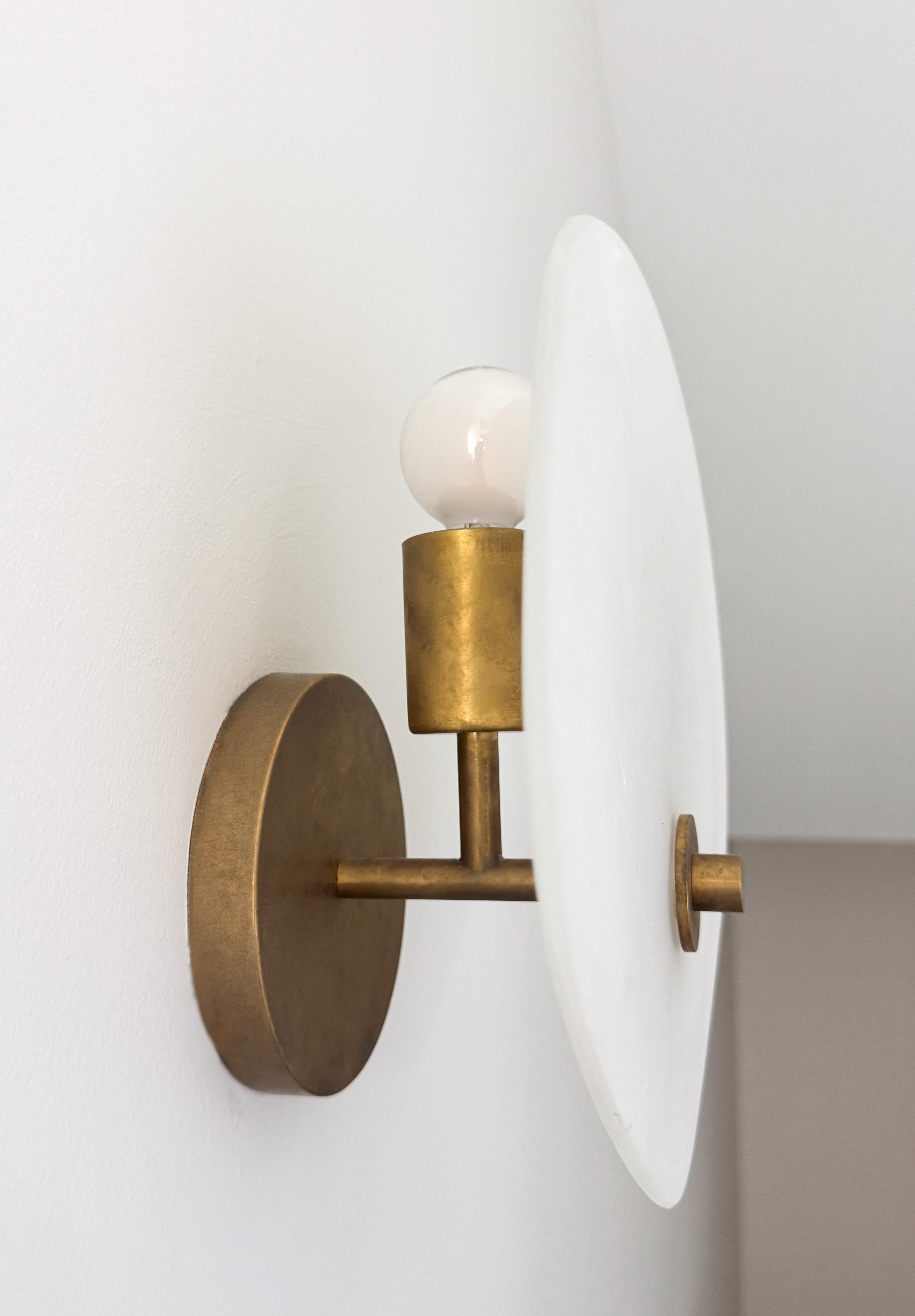 Brass Clypea Sconce by Brent Warr Studios For Sale