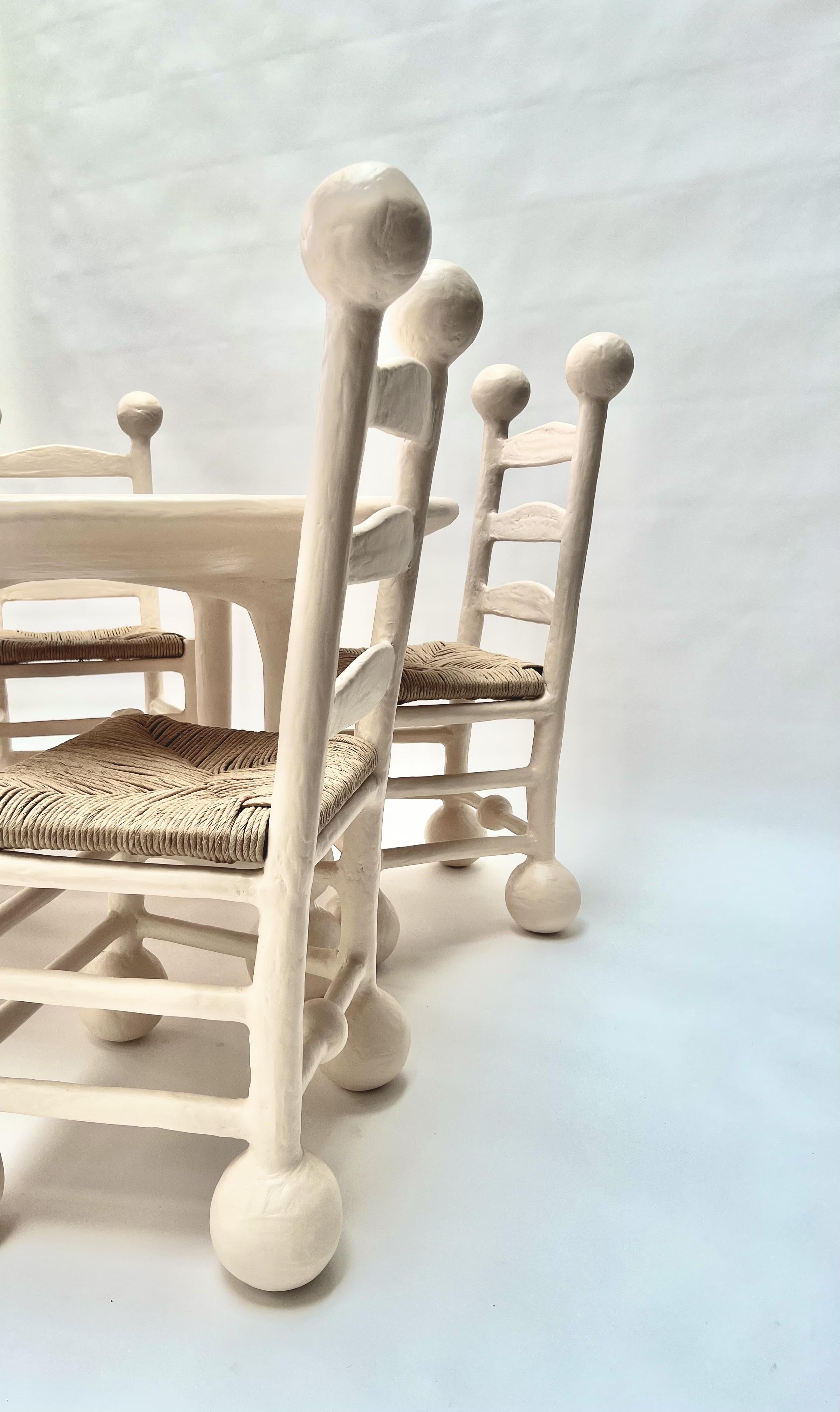 Post-Modern Saucer Dining Set, Includes Four Chairs and 48