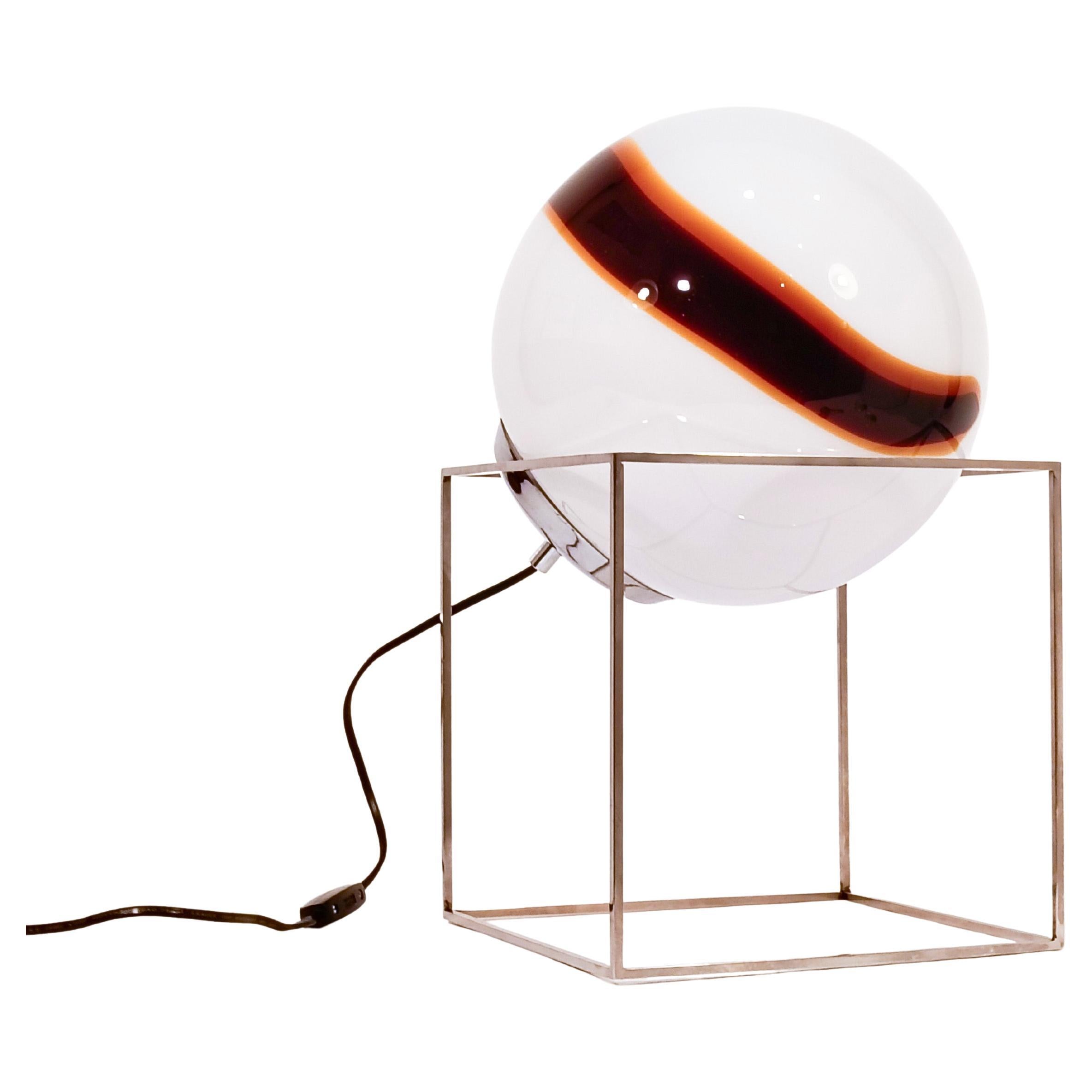 L'âge de l'espace. Lampe de table ou lampadaire en murano et acier, Italie, années 1970 en vente