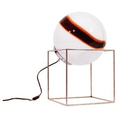 Space Age. Scultpural murano and steel table or floor lamp, Italy, 1970s