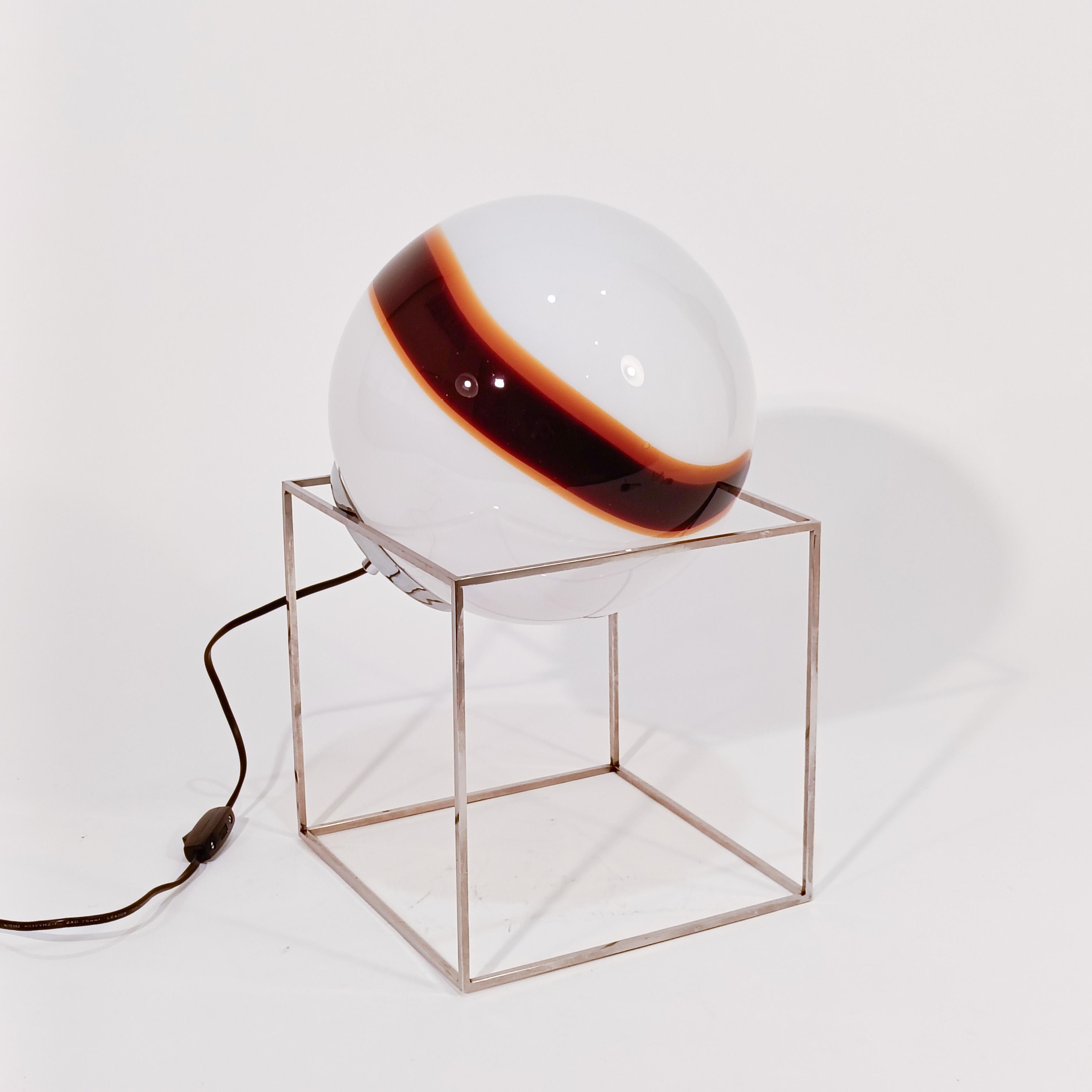 Ère spatiale L'âge de l'espace. Lampe de table ou lampadaire en murano et acier, Italie, années 1970 en vente
