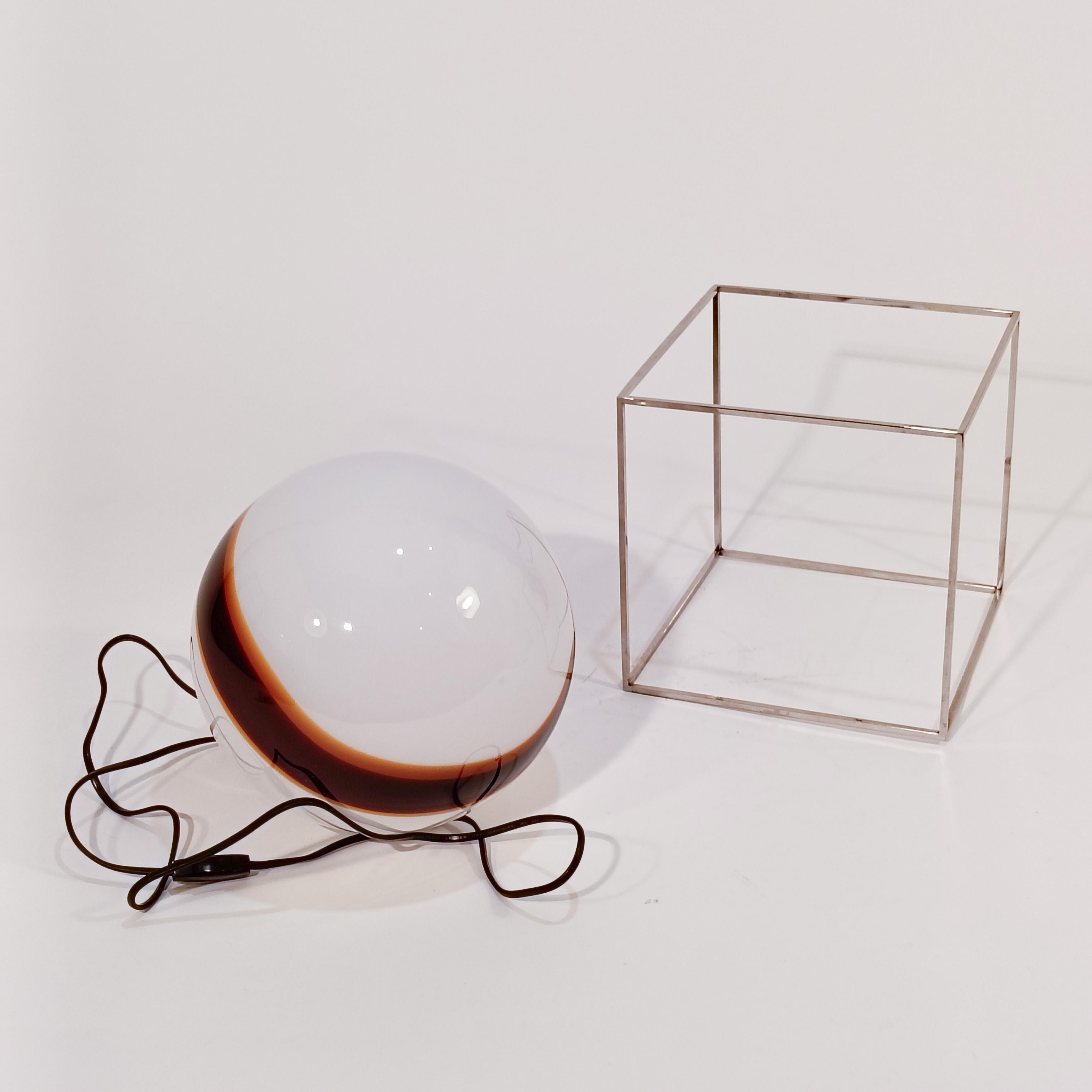 L'âge de l'espace. Lampe de table ou lampadaire en murano et acier, Italie, années 1970 en vente 7