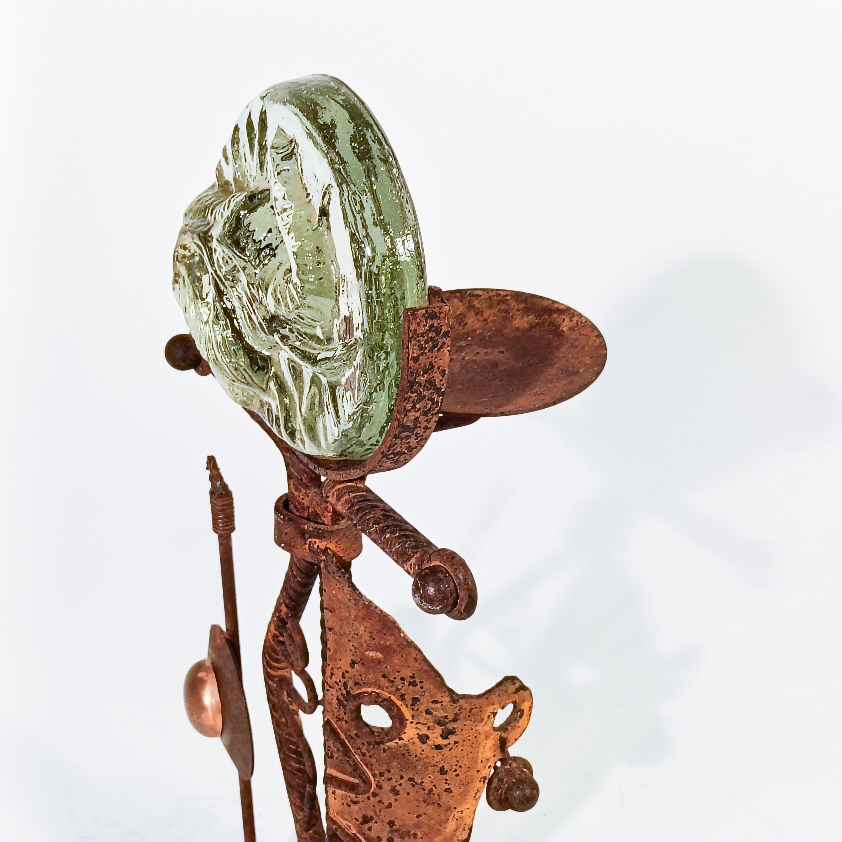 Brutalist style. Hand made ethnic candlestick in iron, Denmark, 70s In Excellent Condition For Sale In SANT ADRIÀ DE BESÒS, ES
