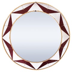 Specchio Sunburst con mosaico di vetro, Spagna, anni '60