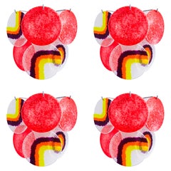 Targetti Sankey. Set di 4 applique in stile A Space Age, Italia, anni '70