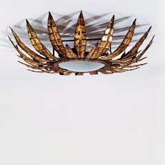 1 di 4 lampade da incasso "Hollywood Regency" a forma di girasole di Ferro Art, Spagna, anni '50