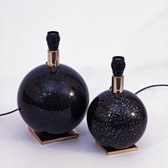 Lampes de table en verre de Murano et métal chromé doré, créées par Willy Rizzo, Italie, années 1970