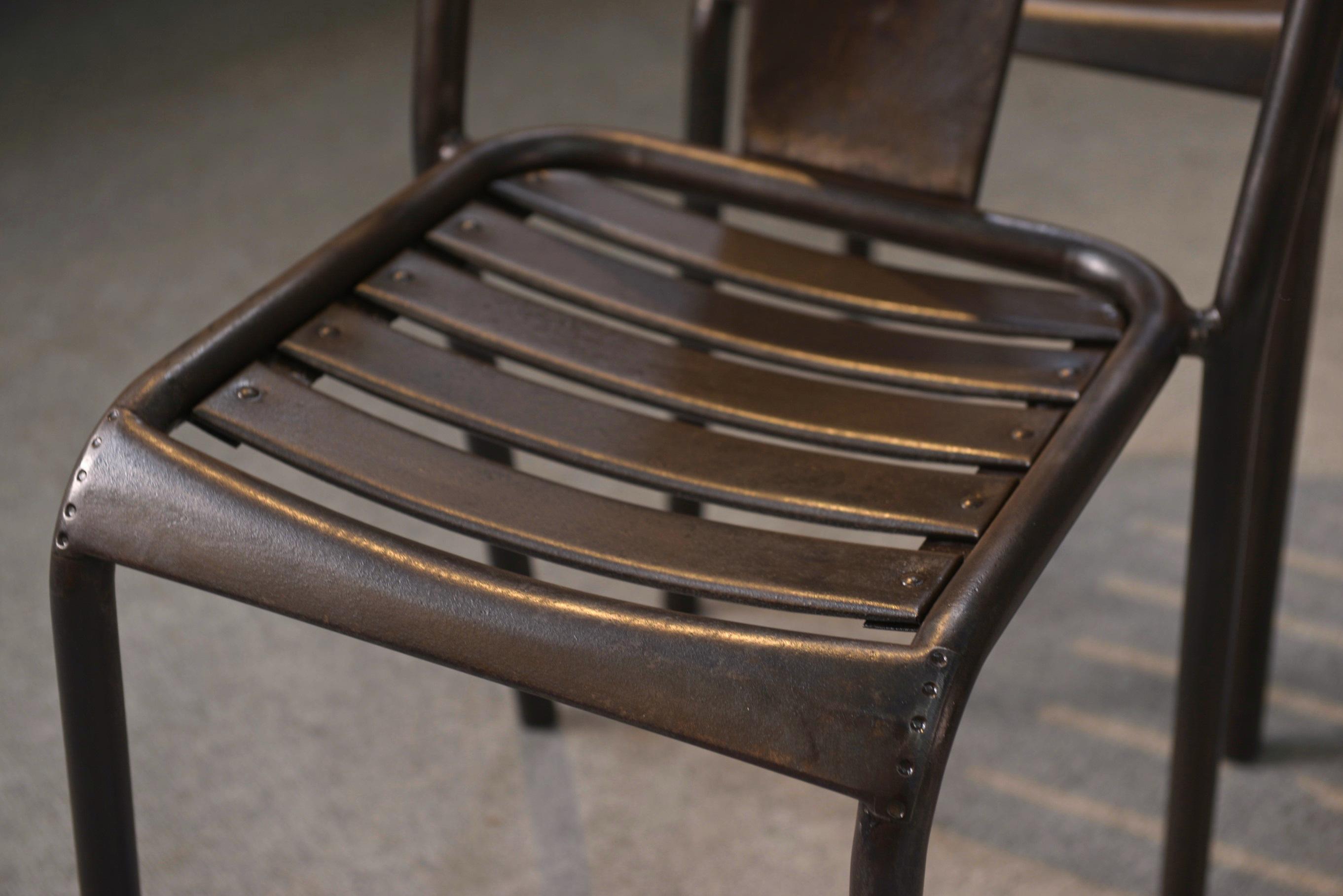 Steel Ensemble de 6 chaises Tolix modèle T3 par Xavier Pauchard 1950's For Sale