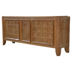 Buffet en chêne cérusé signé Maurice Rinck 1940's