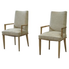 Rare paire de fauteuils en chêne cérusé attribuée à Suzanne Guiguichon 1940's