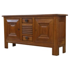 Credenza in rovere e ferro battuto firmata Charles Dudouyt, anni ’40