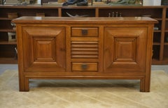 Credenza in rovere e ferro battuto firmata Charles Dudouyt, anni ’40