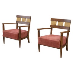 Paire de fauteuils brutalistes attribués à Audoux Minet, années 1950