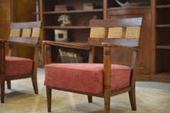 Paire de fauteuils brutalistes attribués à Audoux Minet, années 1950
