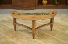 Table basse en chêne et céramique par Guillerme et Chambron Votre Maison 1950's