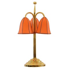 "Triflower" Josef Hoffmann&Wiener Werkstaette Silk&Brass Table Lamp, Re-Edition