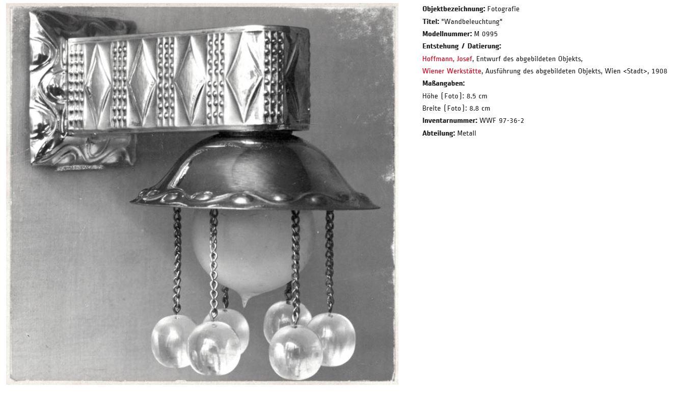 Josef Hoffmann Apliques WW Re Edition Austríaco en venta