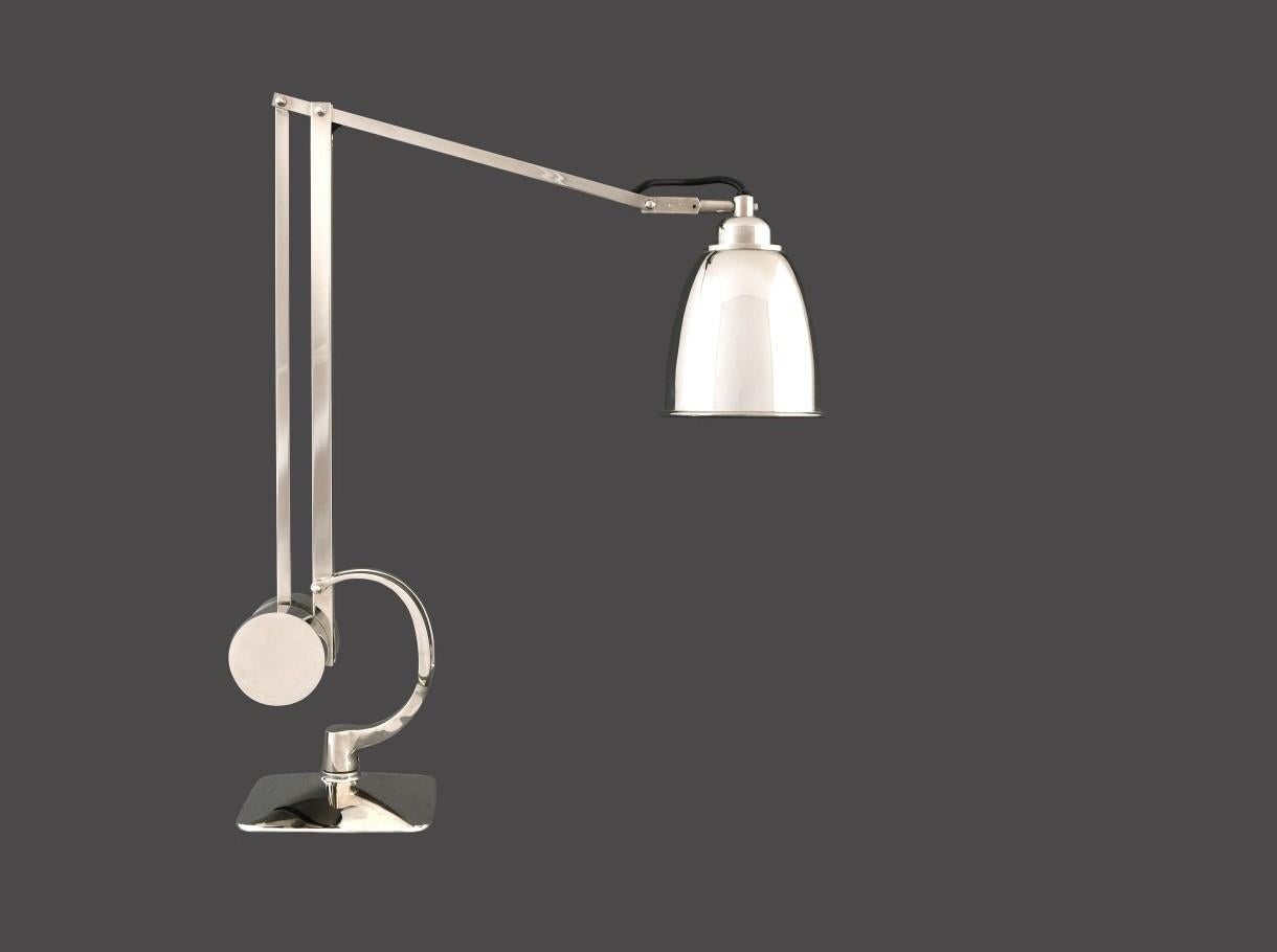 Hand-Crafted Functional Mid-Century Modern Style Brass Desk Lamp, Re Edition For Sale
