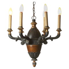 Original Austrian Hungarian Baroque Classicism Style, Wood Chandelier 1912