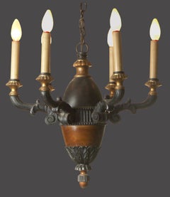 Original Austrian Hungarian Baroque Classicism Style, Wood Chandelier 1912