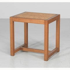 Original Hocker von Josef Hoffmann, Prag Rudniker, Korbweide-Fassung
